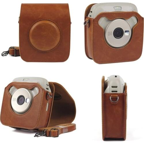 Camera Bag Case PU Leather with Adjustable Shoulder Strap Pouch Protection for Fujifilm Instax Square SQ10 SQ20 Camera