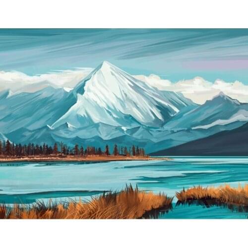 Gatyztory 60x75cm Frame DIY Painting By Numbers Iceberg Landscape Handpainted Oil Painting Modern Home Art Canvas Painting