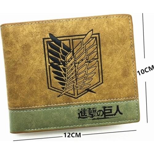 2021 Japanese Anime Death Note/ Attack on Titan/ One Piece/ Game Short Wallet With Coin Pocket Zipper Poucht Billetera