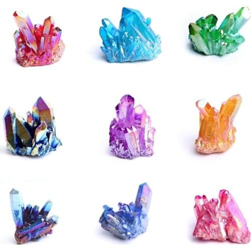 Beautiful Angel Aura Titanium Quartz Crystal Rainbow Specimen Minerals Reiki Healing Chakra