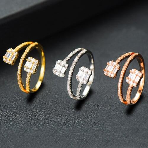 LARRAURI large round Cubic Zirconia ring AAA zircon silver plated ring ladies ring 2019 new girl statement ring party gift