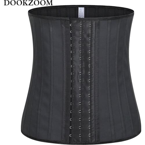 Latex Waist Trainer 25 Spiral Steel Boned Waist Slimming Cincher 3 Hooks and Eyes Corset Underwear Corset Modeling Strap Belt