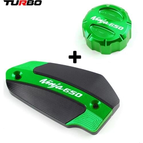 Lastest Hot Sale For Kawasaki Ninja 650 NINJA650 2016 2017 2018 Motorcycle Front & Rear Brake Fluid Reservoir Cap Oil Tank Cover