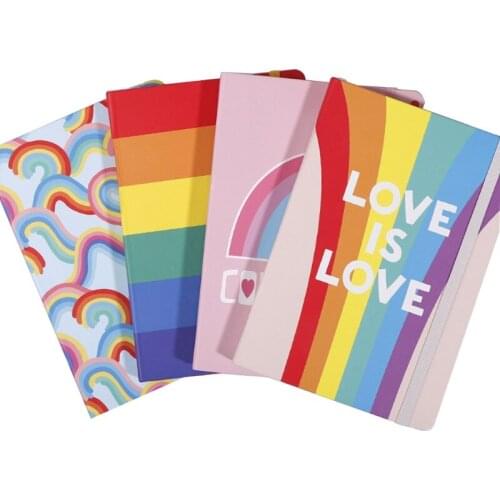 M17F A5 Students Rainbow Notebook Hardcover Travel Journal Writing Notebook A5 Business Notepad Office Notepad for Travelers