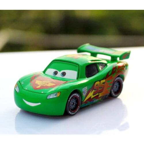 Disney Pixar Cars 2 Green Limited Edition No.95 Lightning Mcqueen 1:55 Scale Diecast Metal Car Children Toys Car