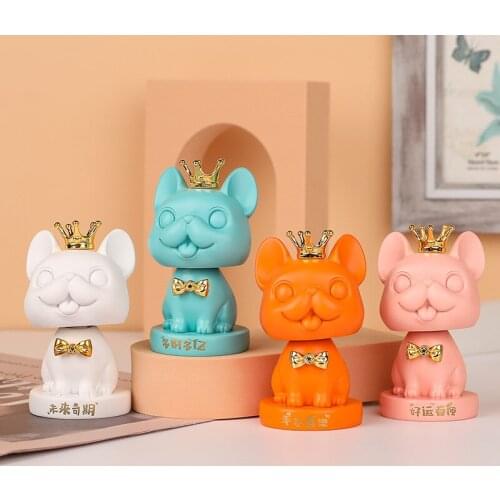 Cute Cartoon Color Dog Resin Figurine Miniature Crafts Toy Funny Accessories Decoration Ornament Car Home Desktop Cake Decor