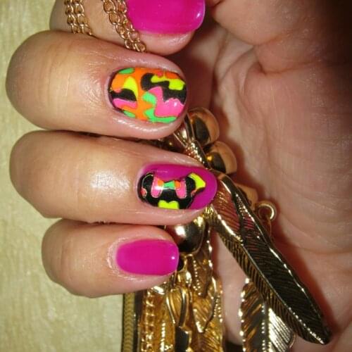 Fashion 24pcs Nail Stickers 3D Beauty Colorful Leaf Nail Art Charm Manicure Bronzing Wholesale Beauty & Health