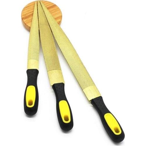 Gold Wood Rasp File Set 6 Inch,8 Inch and 10 Inch Wood File Hand Grip Handles for Wood Soft Metal Plastic(3 Pcs)