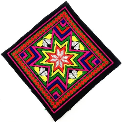Cross Stitch Embroidery Patch Big Square BOHO Mandala Applique Garment Accessories Patches for Clothing DIY Bag Material
