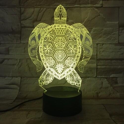 3D LED Touch Table Lamp StrongTurtle Pattern Lights LED USB 7 Colors Changing Night Lights as Decoration For Bedroom Decor Lamp
