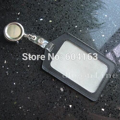 3 PCS card holder and 3 PCS Metal 3cm Reel for ID Strap lanyard Badge Retractable Rope