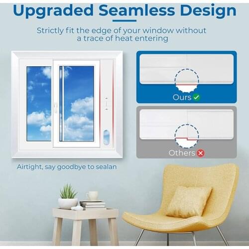 MLGB Air Conditioner Window Kit with Coupler Adjustable Window Seal for AC Unit Sliding AC Vent Kit for Exhaust Hose