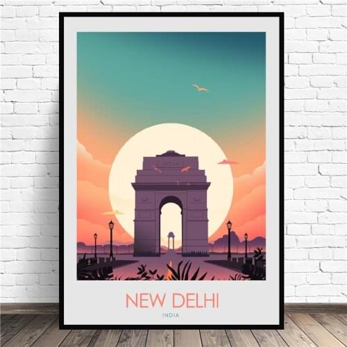 Frame New Delhi Travel Art Canvas Poster Print wall painting Pictures Living Room home Decor Landscape architecture