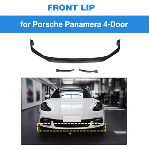Front Bumper Lip Splitters For Porsche Panamera Standard 2017 - 2019 Front Bumper Lip Carbon Fiber