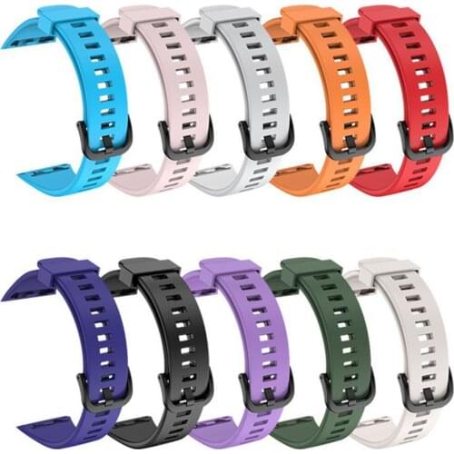 Watchband Soft TPU Watch Strap 20mm Pure Color Watch Band Accessories Wristband With Buckle Screwdriver For Huawei Honor Band 6