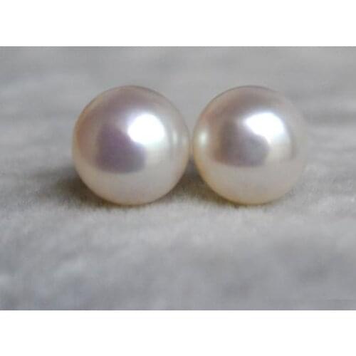 Genuine Pearl Earrings AAA 8MM White Genuine Freshwater Pearl Earring Charming Wedding Bridesmaid Baby Girl Women Gift Jewelry
