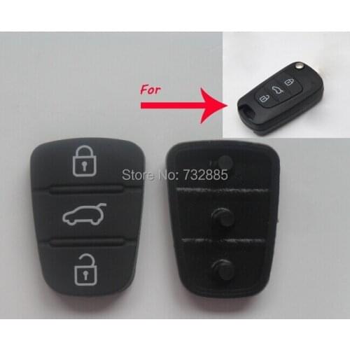 Replacement 3 Button Rubber Pads For Hyundai I10 I20 I30 IX35 Hyundai Flip Key ,Silicon Rubber Key Pads 50 PCS/LOT
