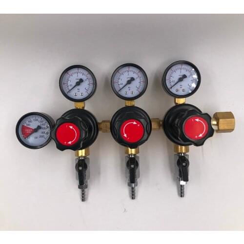 Three CO2 Gauge Regulator with Checkvalves, Homebrew CO2 Regulator, 0~2000psi, 0~60psi, CGA320