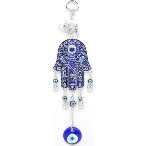 Turkish Blue-eyed Home Ornaments Elephant Palm Demon Eyes Door and Window Wind Chime Ornaments Wall Pendants Car Ornaments
