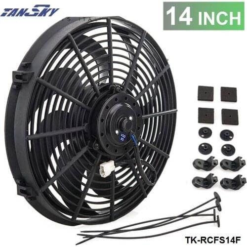 Racing Car Universal 12V 14" Electric Fan Curved S Blades Radiator Cooling Fan TK-RCFS14F