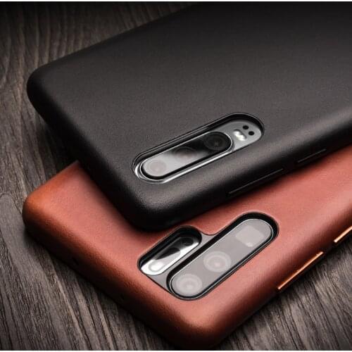Full Grain Leather Vintage Case For Huawei P30 Genuine Cowhide Back Cover For Huawei P30 Pro Real Calf Cow Skin Qialino Brand