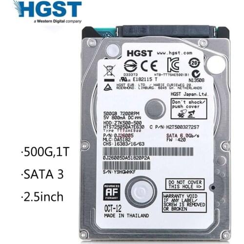 HGST Brand SATA2-SATA3 2.5" 500GB Laptop Internal hdd hard disk drives For Notebook 8mb/32mb 5400RPM-7200RPM 1.5Gb/s disco duro