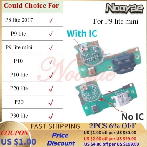For Huawei P8 P9 P10 P20 P30 Mini Lite 2017 USB Dock Charging Charger Port Board Flex Cable Microphone Mic Plug + Tracking