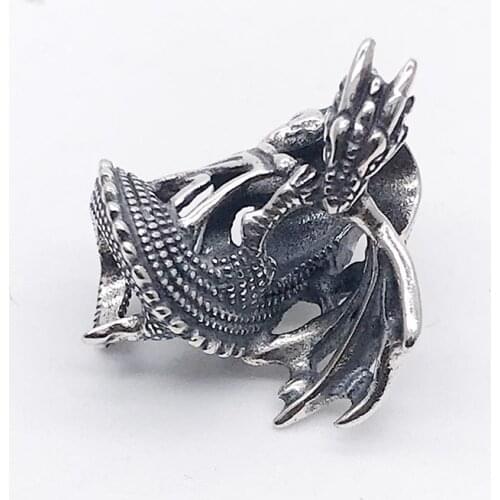 925 Sterling Silver Ice Fire Dragon Charm Bead Fit European Bracelet Jewelry