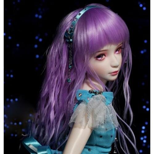 1/3 1/4 1/6 1/8 Bjd Wig High Temperature Purple Wavy Wire Bjd Wig SD For BJD Doll Hair Wig