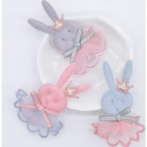 10Pcs Cute Rabbit Mesh Skirt for DIY Clothes Hat Socks Gloves Shoes Decor Patches Fabric Sewing Headdress Accessory Applique L96
