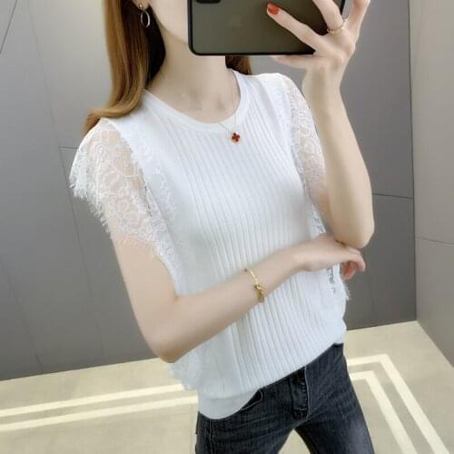 20112 (no. 1 in hall 13) make round collar lace sets splicing pure color vest 27