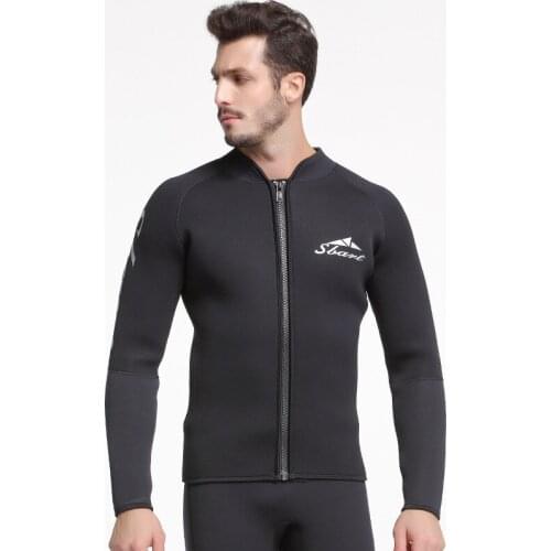 2017 Hot Sale Black 3MM Neoprene Wetsuit Male Sunscreen Long Sleeve Swimsuit Rashguard Men Plus Size XXXL Surfing Diving Tops