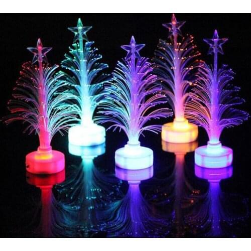 3pcs Christmas Tree LED 7 Colors Changing новогодняя елка Xmas Tree Home Party Ornaments Desktop Decor Charm arbol de navidad