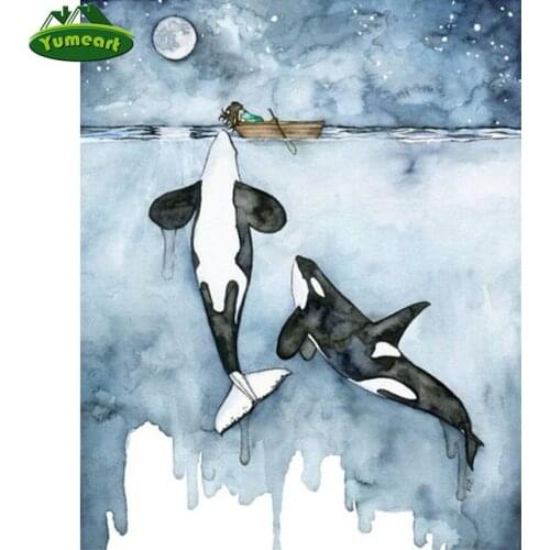 5D Diamond Embroidery by Number Animal Crafts Diamond Painting Cross Stitch Whale Mosaic Gift Full Square Diamond Art Home Decor