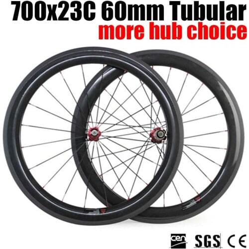 Catazer Racer Road Bicycle Wheels Accessories 700x23C 60mm Tubular Wheelset Full carbon Wheels Basalt brake surface 3K/UD matte
