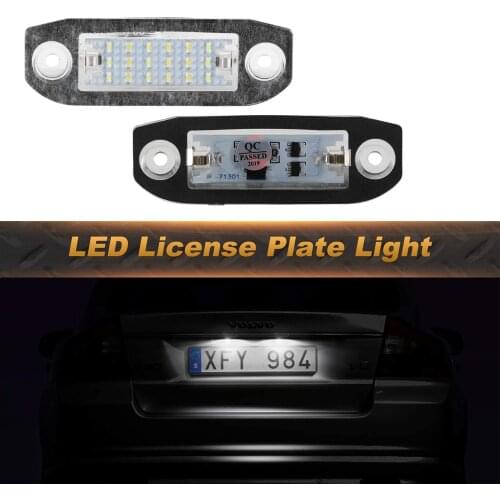 Diamond White LED License Plate Light For Volvo S80 XC90 S40 V60 XC60 S60 C70 XC70 V70 Number Frame Lamp Canbus Error Free