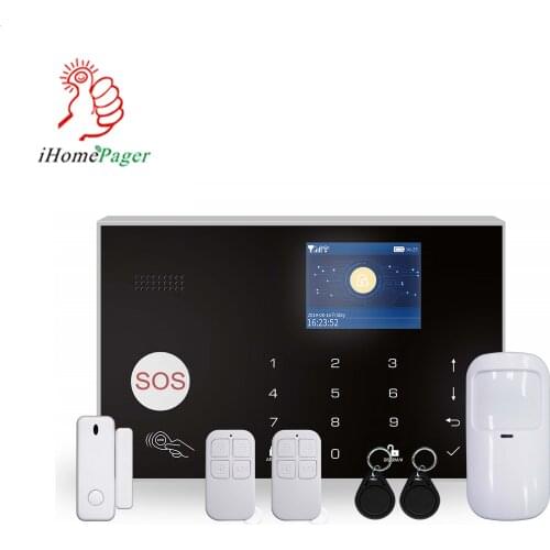 Wireless WiFi+GSM home alarm system Tuya alarm touchscreen control panel wireless GSM alarm system auto dial sms alert wired