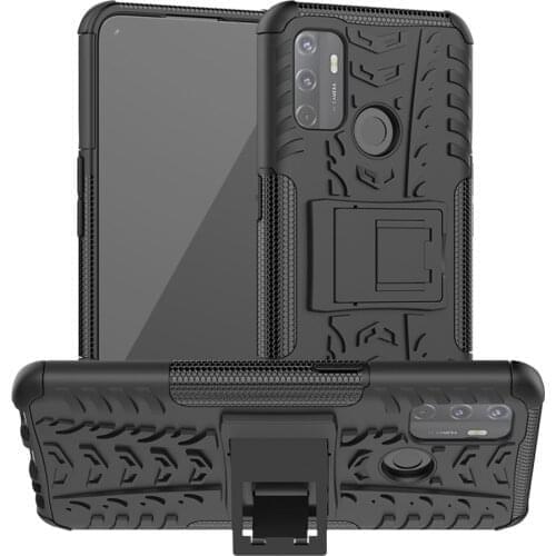 For Oppo A53 A53S A32 2020 Case Luxury PC + TPU Cover Stand Armor ShockProof Case For OPPO A 53 A 53S A 32 Protective Phone Case