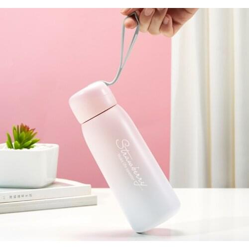 Colorful gradient thermos cup cute student mini water cup portable stainless steel vacuum thermos cup