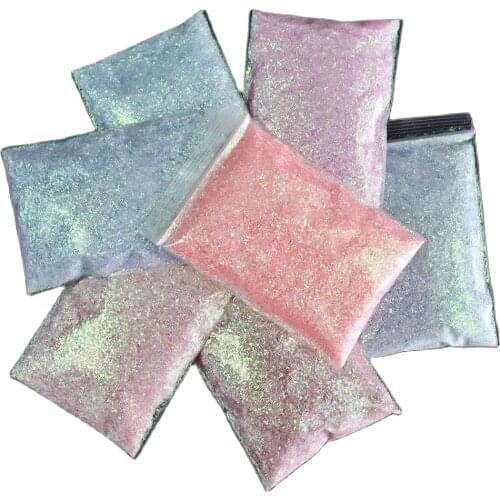 Iridescent Flake/Aurora Unicorn 20g 15Colors Pink/White Ice Mini-1 Mylar Glitter Aurora Flakes for Nail Art MYLAR GLITTER FLAKES