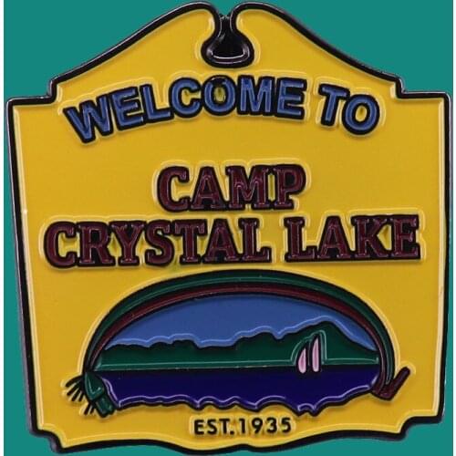 Welcome To Camp Crystal Lake Enamel Pins Brooch Collecting Lapel Badges Men Women Fashion Jewelry Gifts Adorn Backpack Collar