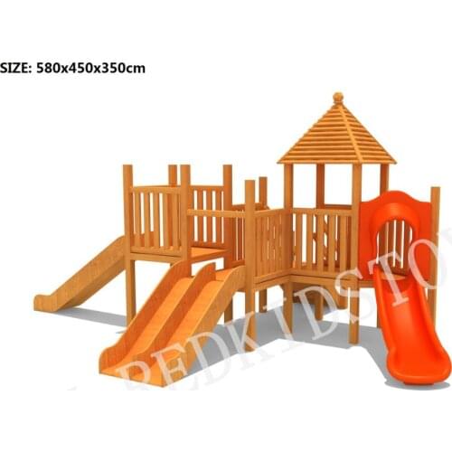 Exported to Maldives Antirot Wood Outdoor Playground Equipment HZ-9907B