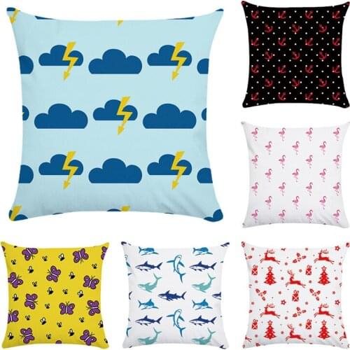 Customized Pillowcases Printed Nautical Buoy Flamingo butterfly Cushions Cover Polyester Geometric Sailing Home Decor CR167