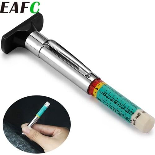 Car Tyre Measuring Pen Color Coded Universal Tyre Tread Depth Measuring Tool Cylindrical 25mm Depth Gauge