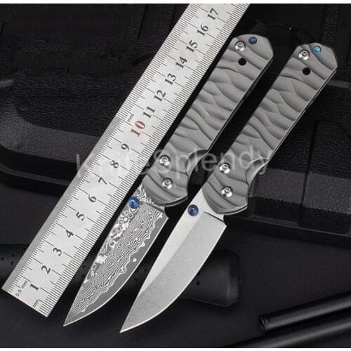 CR Pocket Folding Knife D2/Damascus Blade Wave Titanium Alloy Handle Tactical Rescue Hunting Fishing EDC Survival Tool Knives