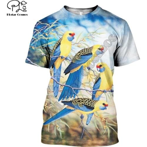 PLstar Cosmos Colorful Beautiful Parrot 3D Printed T-shirt Harajuku Streetwear Men For Women Short Sleeve Drop Shipping P46