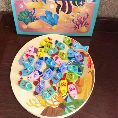 Magnetic Wooden Fishing Board Game Letter Fish Catch Count Children Toddlers Toy Girl Boy Kids Birthday Gifts