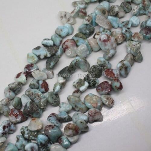 Mini. order is $7! 10~20mm Beautiful Natural Larimar Freedom Macadam Loose Beads 15"