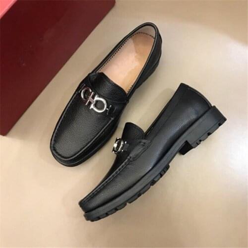 Mens Leather Horse Titles Buckle Shoes Leather Business Casual Dress Wedding Shoes li zhi wen Platform a Pedal Mens Shoes