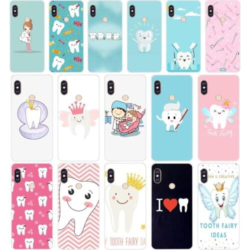 110FG Dentist Dental Crowned Tooth Soft Silicone Tpu Cover phone Case for xiaomi redmi 5A 8 8A 5Plus note 5 5A 8 8t Pro